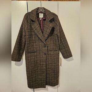 Avec Les Filles Plaid Overcoat
